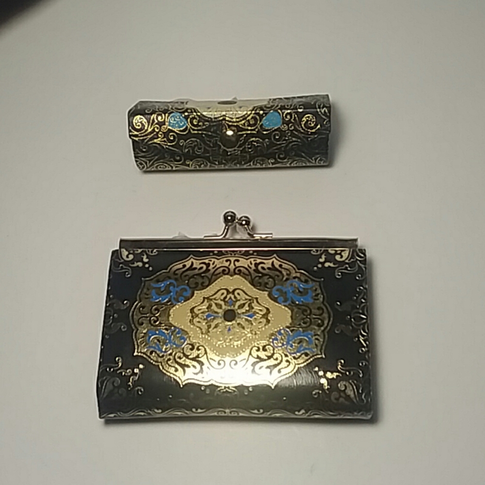 NEW Italian Leather Coin Purse and Lipstick Case